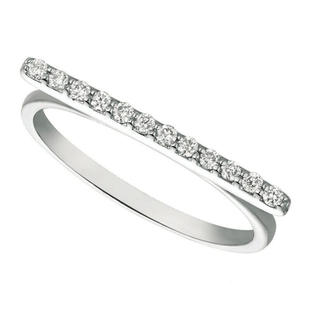 0.15 Carat Natural Diamond Bar Ring